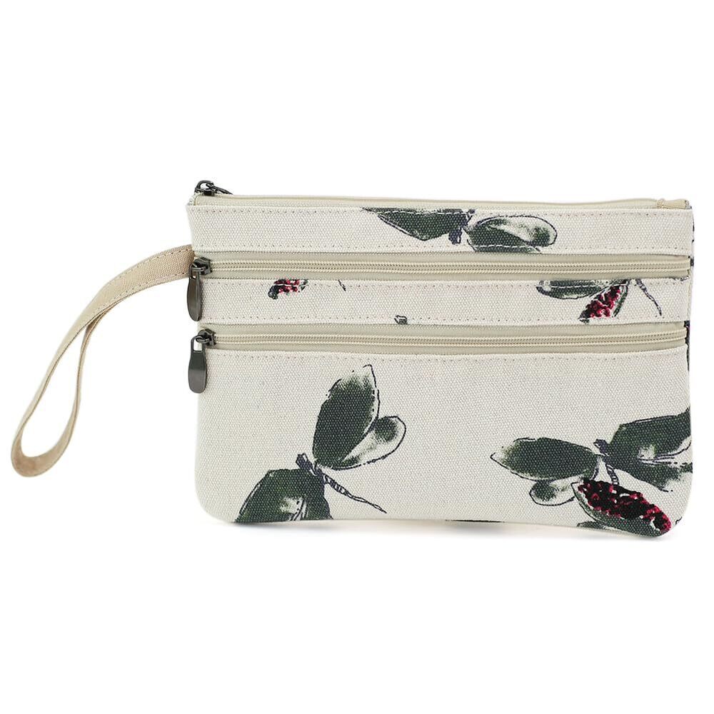 2150 Zip Clutch Purse with Detachable Strap, Small Woven Crossbody Bag &